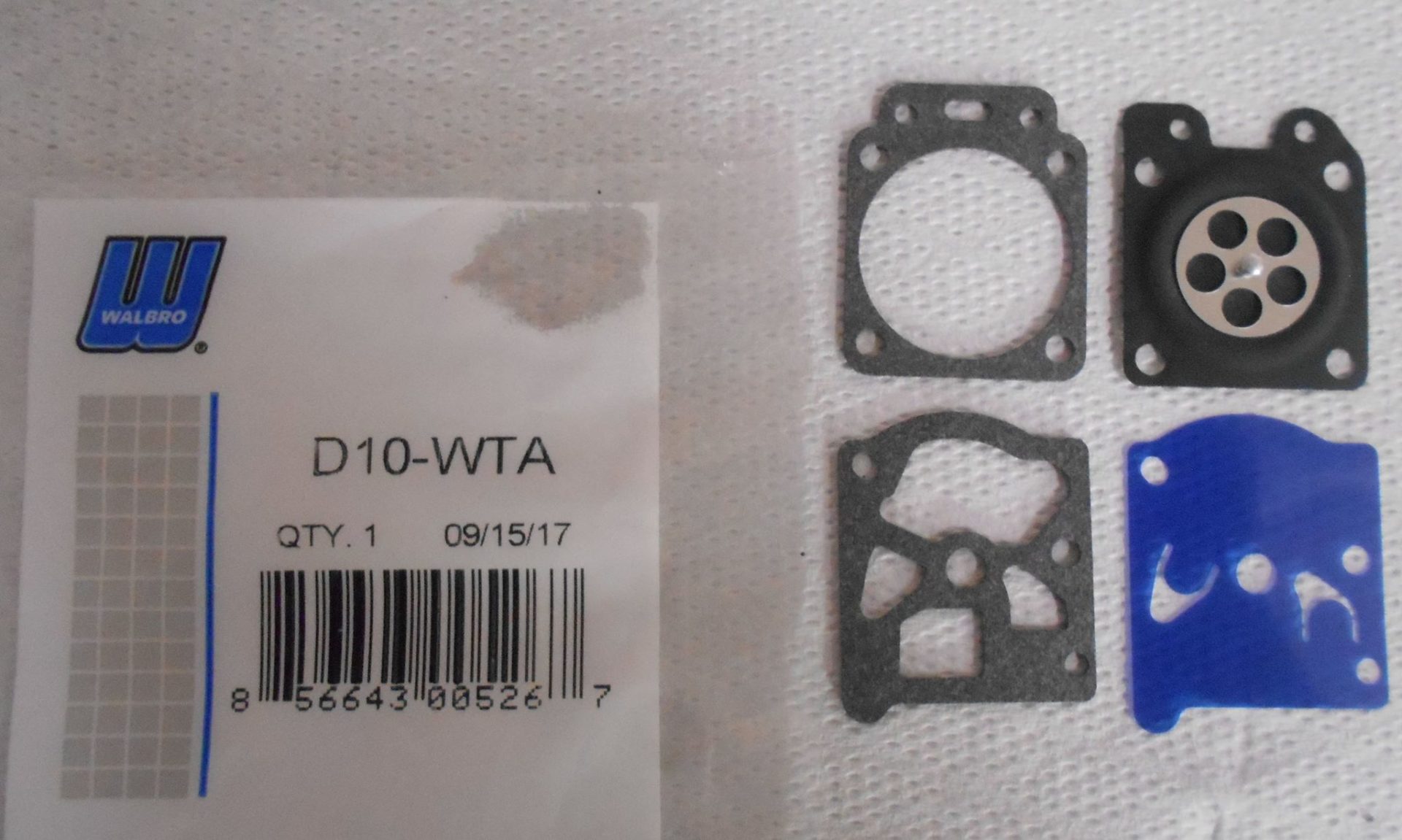 Kit membranes D10WAT D10-WAT pour carburateur WALBRO WA et WT.