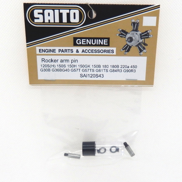 SAITO SAI120S43 Paire axes de culbuteurs + rondelles d'appui pour moteurs 120 150 180 220 450R3 G30 G36 G40 G57 G61 G84R3 G90R3